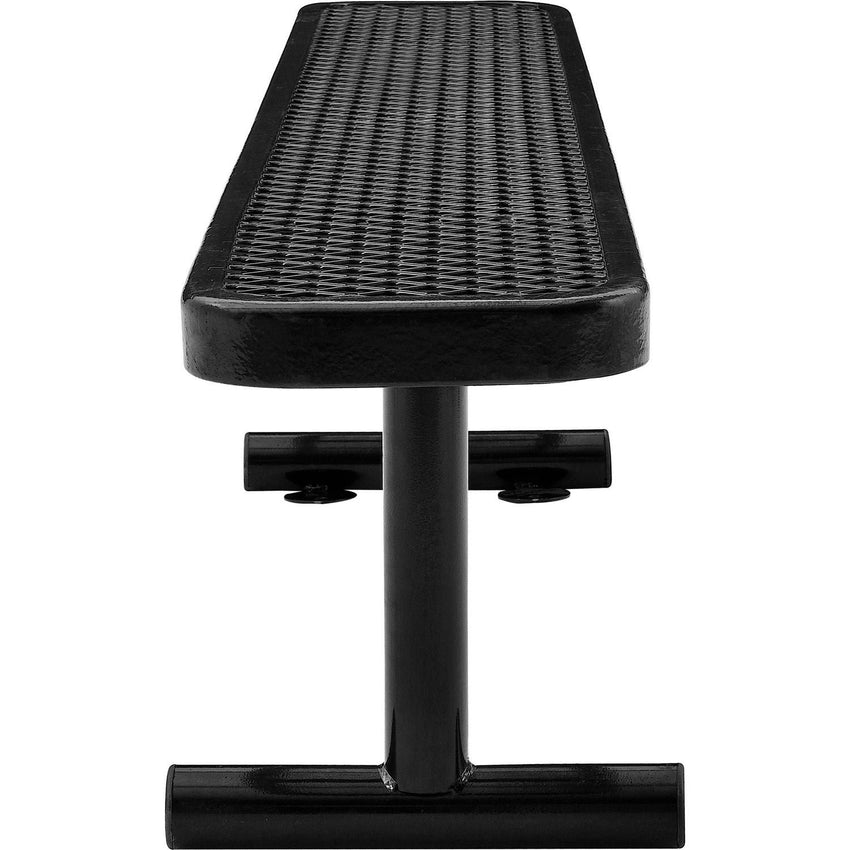Global Industrial 6' Outdoor Steel Flat Bench Expanded Metal Black (GLB - 277156BK) - SchoolOutlet