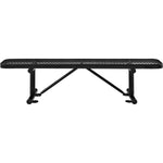 Global Industrial 6' Outdoor Steel Flat Bench Expanded Metal Black (GLB - 277156BK) - SchoolOutlet
