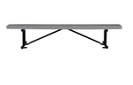 Global Industrial 8' Outdoor Steel Flat Bench Expanded Metal Gray (GLB - 277157GY) - SchoolOutlet