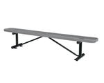 Global Industrial 8' Outdoor Steel Flat Bench Expanded Metal Gray (GLB - 277157GY) - SchoolOutlet