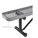 Global Industrial 8' Outdoor Steel Flat Bench Expanded Metal Gray (GLB - 277157GY) - SchoolOutlet