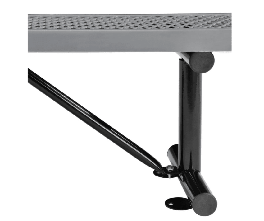 Global Industrial 8' Outdoor Steel Flat Bench Expanded Metal Gray (GLB - 277157GY) - SchoolOutlet