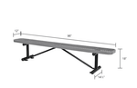 Global Industrial 8' Outdoor Steel Flat Bench Expanded Metal Gray (GLB - 277157GY) - SchoolOutlet