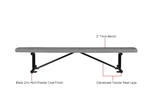 Global Industrial 8' Outdoor Steel Flat Bench Expanded Metal Gray (GLB - 277157GY) - SchoolOutlet