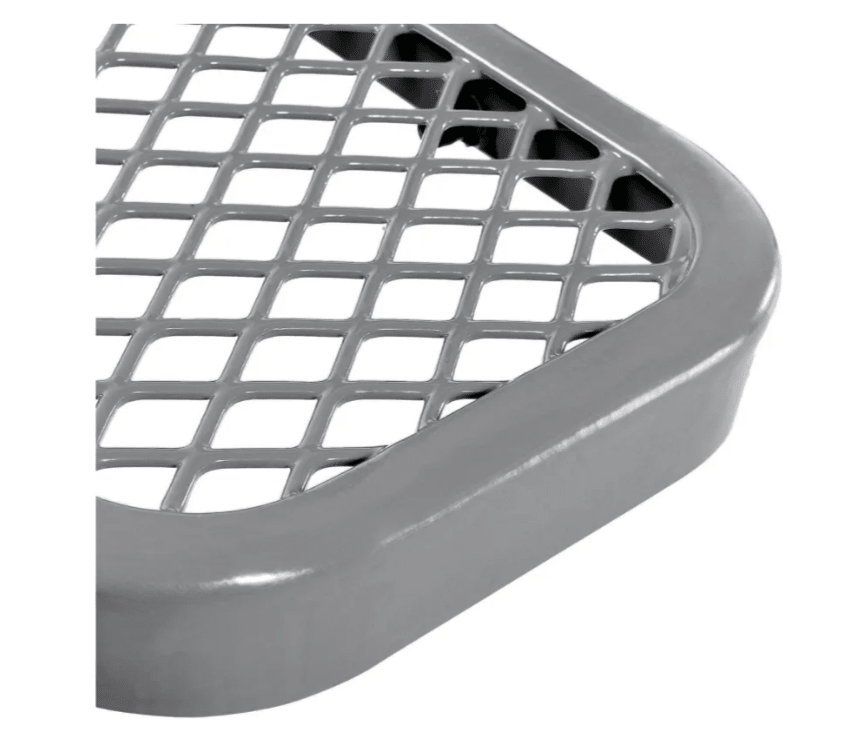 Global Industrial 8' Outdoor Steel Flat Bench Expanded Metal Gray (GLB - 277157GY) - SchoolOutlet
