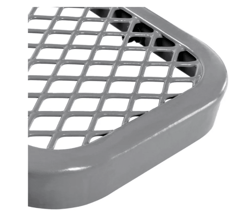 Global Industrial 8' Outdoor Steel Flat Bench Expanded Metal Gray (GLB - 277157GY) - SchoolOutlet