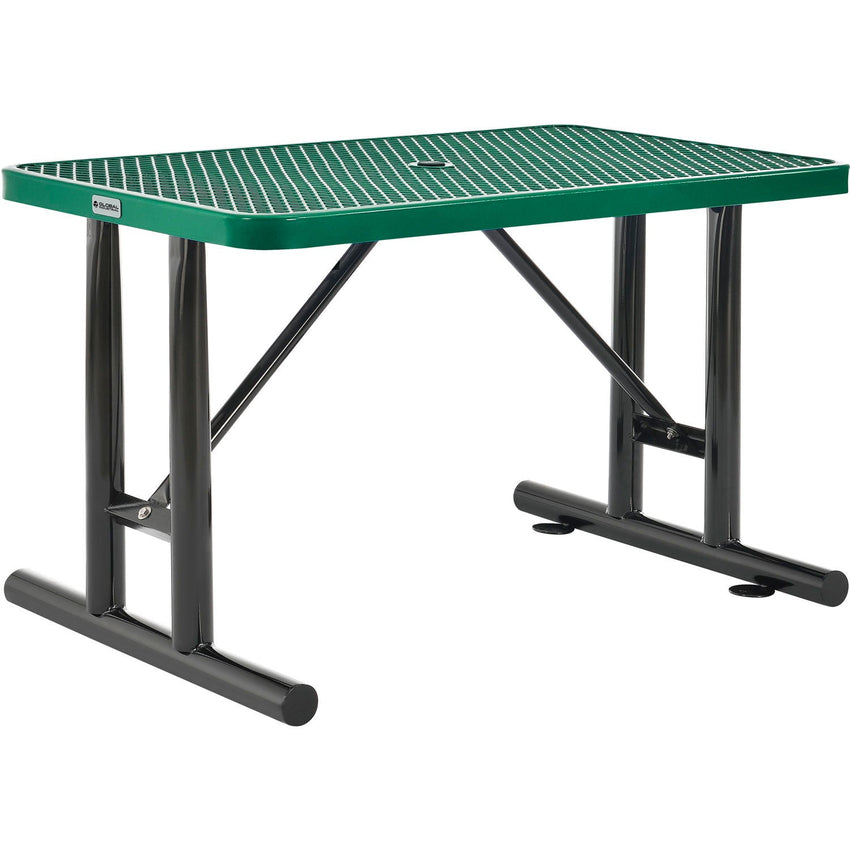 Global Industrial 4' Rectangular Steel Outdoor Table Expanded Metal (GLB - 277550) - SchoolOutlet