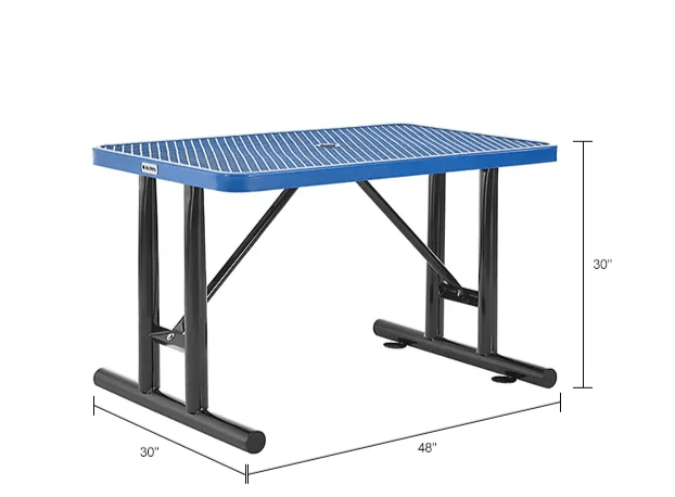 Global Industrial 4' Rectangular Steel Outdoor Table Expanded Metal (GLB - 277550) - SchoolOutlet