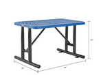 Global Industrial 4' Rectangular Steel Outdoor Table Expanded Metal (GLB - 277550) - SchoolOutlet