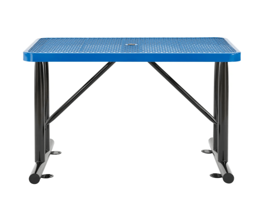 Global Industrial 4' Rectangular Steel Outdoor Table Expanded Metal (GLB - 277550) - SchoolOutlet