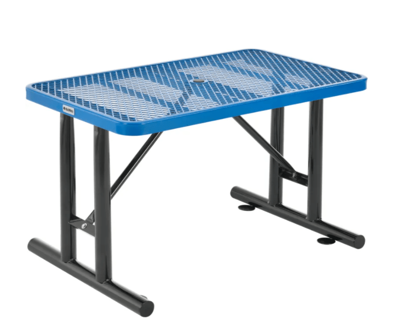 Global Industrial 4' Rectangular Steel Outdoor Table Expanded Metal (GLB - 277550) - SchoolOutlet