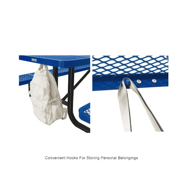 Global Industrial 4' Rectangular Steel Outdoor Table Expanded Metal (GLB - 277550) - SchoolOutlet