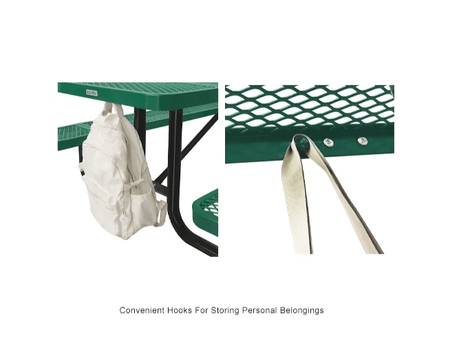 Global Industrial 6' Rectangular Steel Outdoor Table Expanded Metal (GLB - 277560) - SchoolOutlet