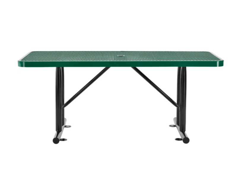 Global Industrial 6' Rectangular Steel Outdoor Table Expanded Metal (GLB - 277560) - SchoolOutlet