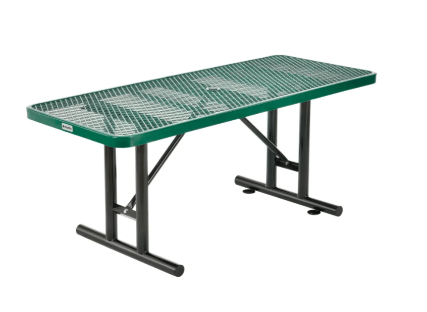 Global Industrial 6' Rectangular Steel Outdoor Table Expanded Metal (GLB - 277560) - SchoolOutlet