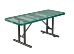 Global Industrial 6' Rectangular Steel Outdoor Table Expanded Metal (GLB - 277560) - SchoolOutlet