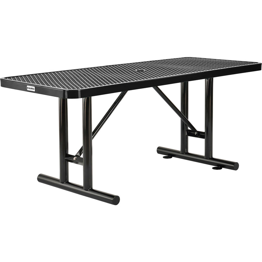 Global Industrial 6' Rectangular Steel Outdoor Table Expanded Metal (GLB - 277560) - SchoolOutlet