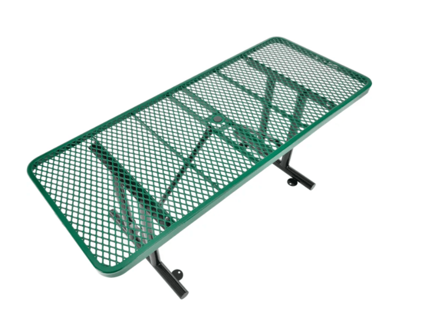 Global Industrial 6' Rectangular Steel Outdoor Table Expanded Metal (GLB - 277560) - SchoolOutlet