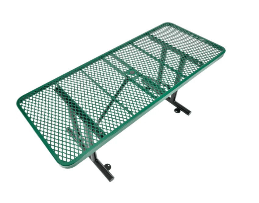 Global Industrial 6' Rectangular Steel Outdoor Table Expanded Metal (GLB - 277560) - SchoolOutlet