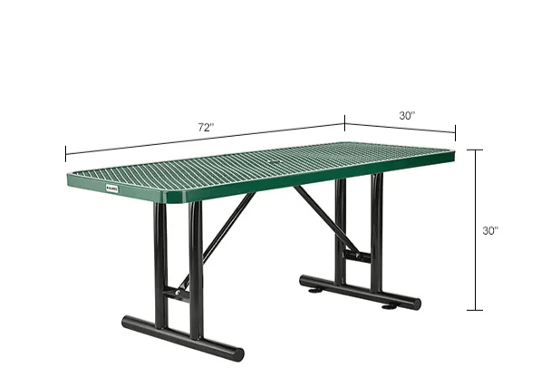Global Industrial 6' Rectangular Steel Outdoor Table Expanded Metal (GLB - 277560) - SchoolOutlet