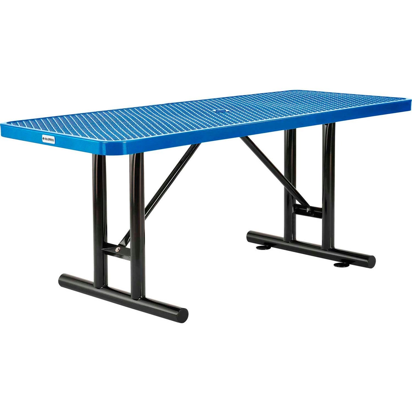 Global Industrial 6' Rectangular Steel Outdoor Table Expanded Metal (GLB - 277560) - SchoolOutlet