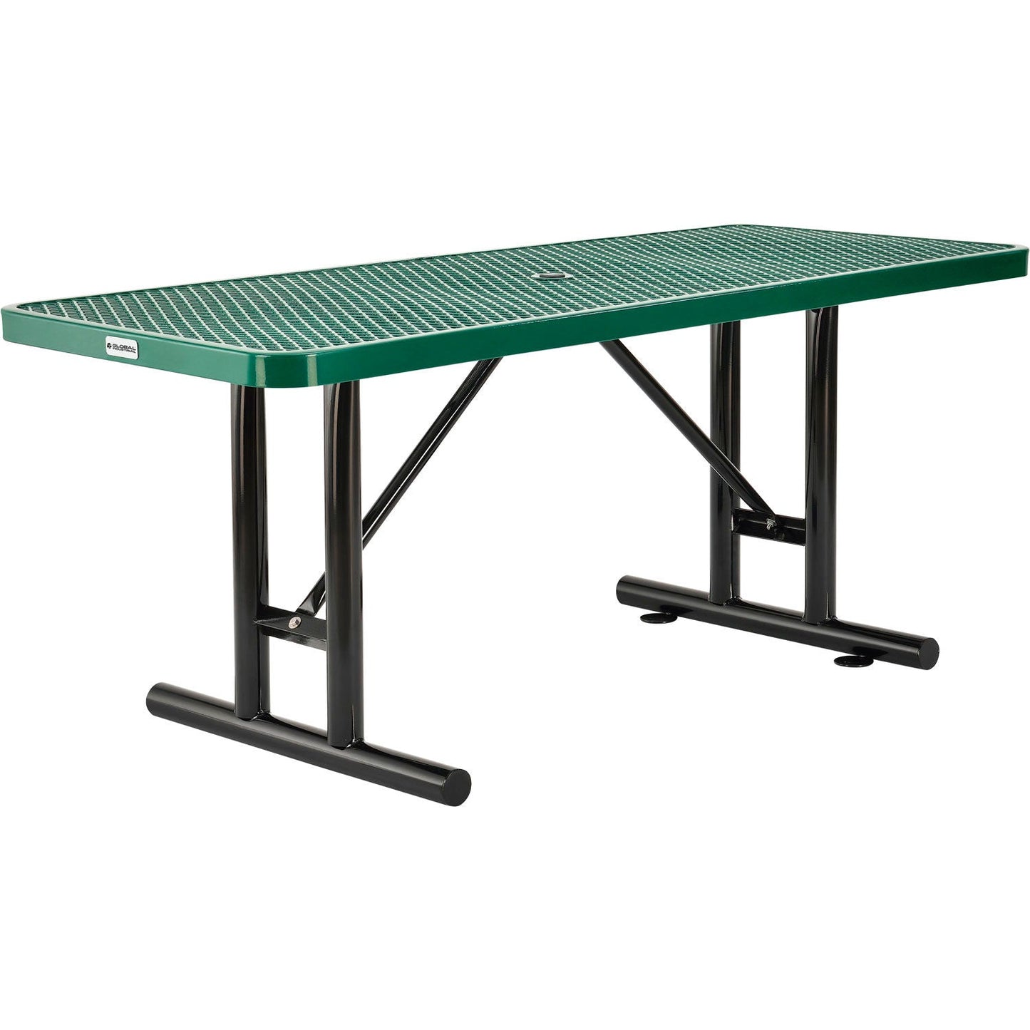 Global Industrial 6' Rectangular Steel Outdoor Table Expanded Metal (GLB - 277560) - SchoolOutlet