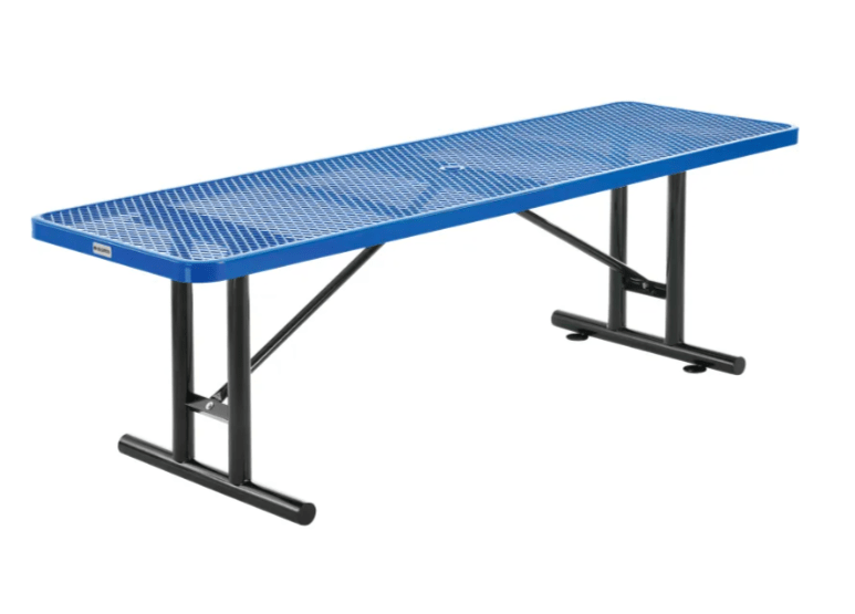 Global Industrial 8' Rectangular Steel Outdoor Table Expanded Metal (GLB - 277570) - SchoolOutlet
