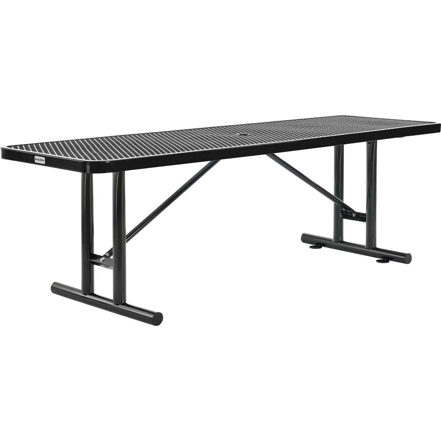 Global Industrial 8' Rectangular Steel Outdoor Table Expanded Metal (GLB - 277570) - SchoolOutlet