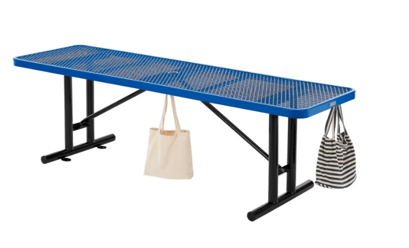 Global Industrial 8' Rectangular Steel Outdoor Table Expanded Metal (GLB - 277570) - SchoolOutlet
