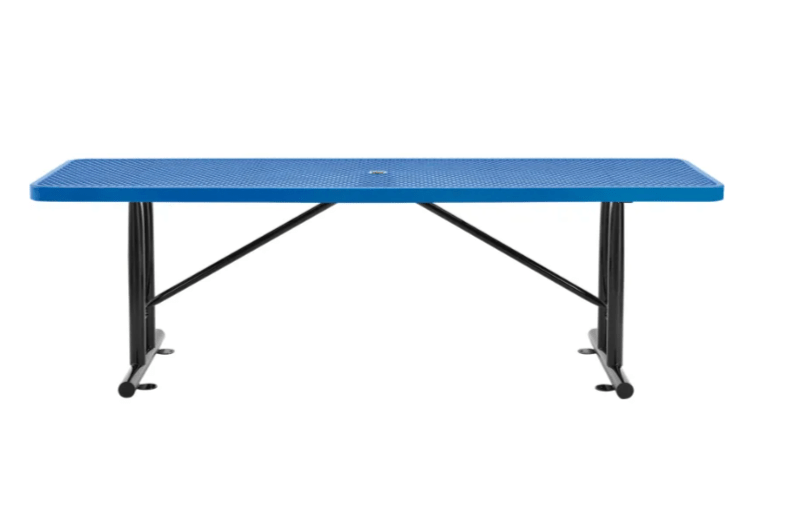 Global Industrial 8' Rectangular Steel Outdoor Table Expanded Metal (GLB - 277570) - SchoolOutlet