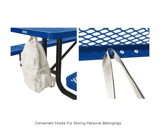 Global Industrial 8' Rectangular Steel Outdoor Table Expanded Metal (GLB - 277570) - SchoolOutlet