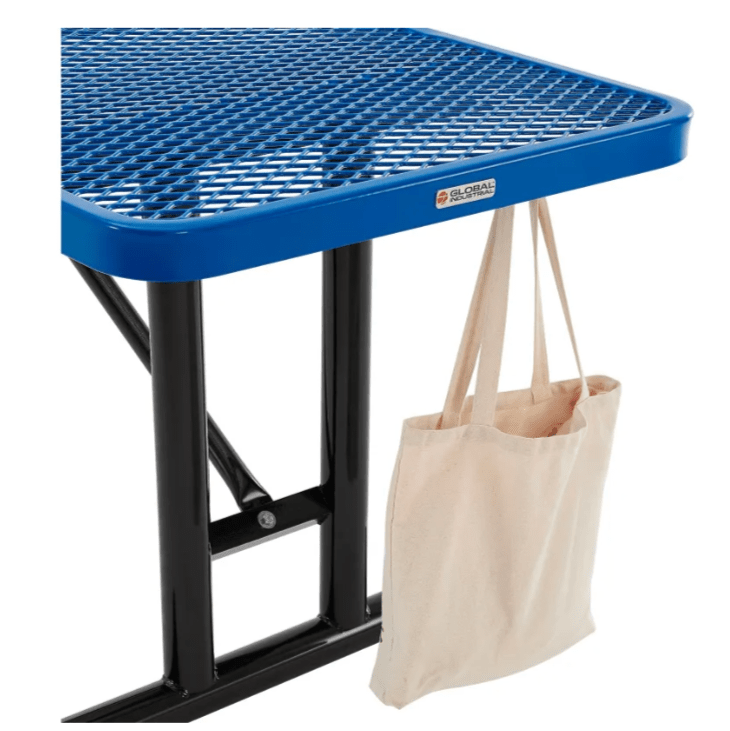 Global Industrial 8' Rectangular Steel Outdoor Table Expanded Metal (GLB - 277570) - SchoolOutlet