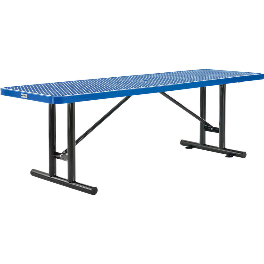Global Industrial 8' Rectangular Steel Outdoor Table Expanded Metal (GLB - 277570) - SchoolOutlet