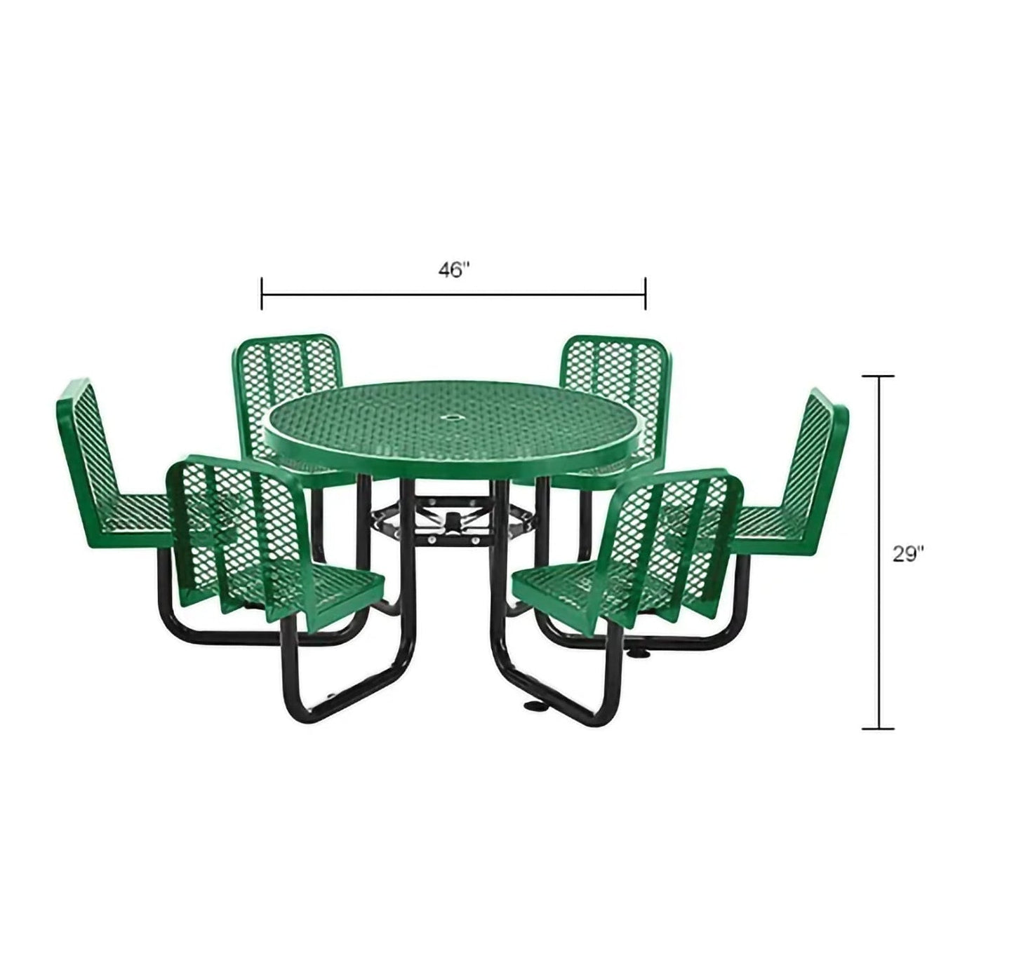 Global Industrial 46" Round Picnic Table w/ 6 Seats, Expanded Metal (GLB - 277590) - SchoolOutlet