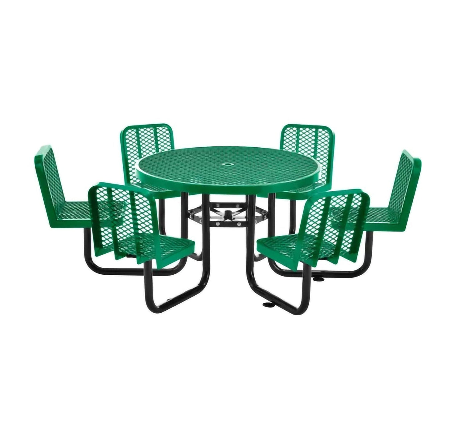 Global Industrial 46" Round Picnic Table w/ 6 Seats, Expanded Metal (GLB - 277590) - SchoolOutlet