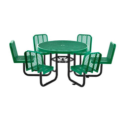Global Industrial 46" Round Picnic Table w/ 6 Seats, Expanded Metal (GLB-277590)