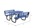 Global Industrial 4' Rectangular Picnic Table w/ Backrests, Expanded Metal (GLB - 277620) - SchoolOutlet