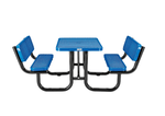 Global Industrial 4' Rectangular Picnic Table w/ Backrests, Expanded Metal (GLB - 277620) - SchoolOutlet