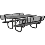 Global Industrial 6' Rectangular Picnic Table w/ Backrests, Expanded Metal (GLB - 277630) - SchoolOutlet