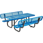 Global Industrial 6' Rectangular Picnic Table w/ Backrests, Expanded Metal (GLB - 277630) - SchoolOutlet
