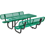 Global Industrial 6' Rectangular Picnic Table w/ Backrests, Expanded Metal (GLB - 277630) - SchoolOutlet