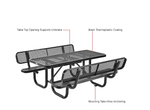 Global Industrial 6' Rectangular Picnic Table w/ Backrests, Expanded Metal (GLB - 277630) - SchoolOutlet