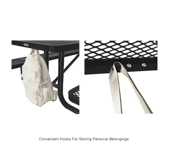 Global Industrial 6' Rectangular Picnic Table w/ Backrests, Expanded Metal (GLB - 277630) - SchoolOutlet