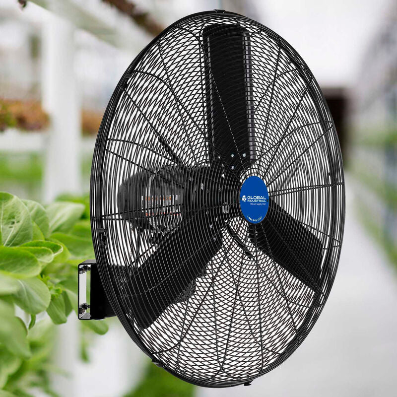Global Industrial 24" Outdoor Rated Oscillating Wall Mount Fan 2 Speed 7700 CFM 3/10 HP (GLB - 292450) - SchoolOutlet