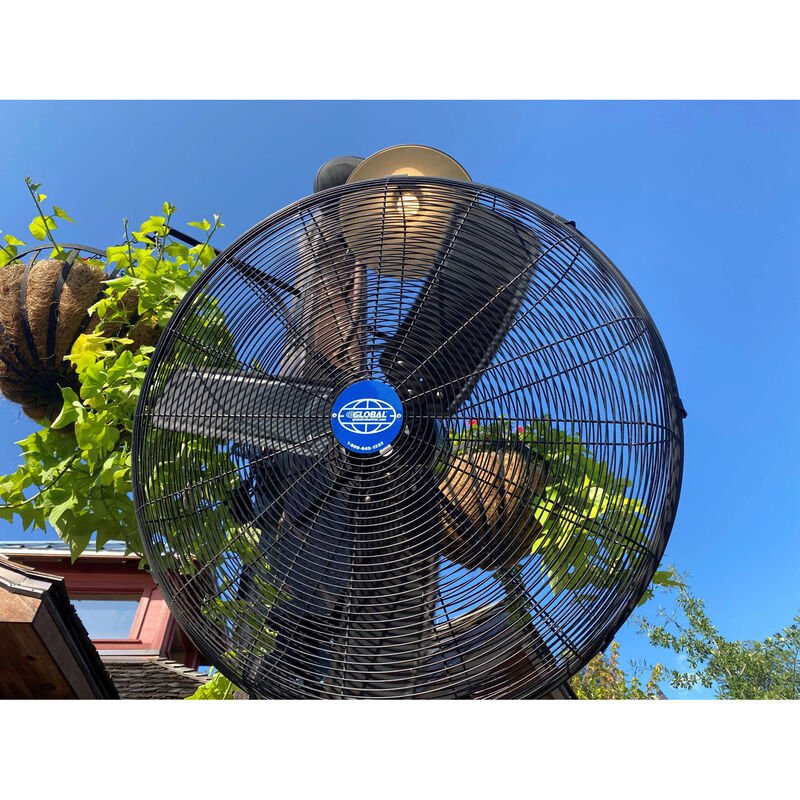 Global Industrial 24" Outdoor Rated Oscillating Wall Mount Fan 2 Speed 7700 CFM 3/10 HP (GLB - 292450) - SchoolOutlet