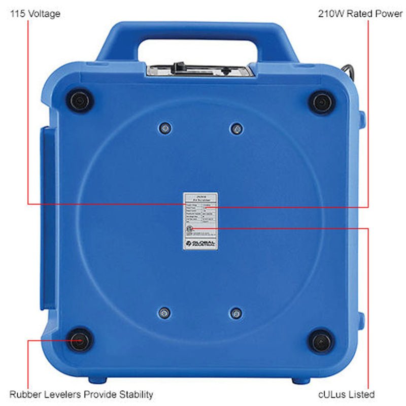 Global Industrial Commercial Air Scrubber & Negative Air Machine w/ HEPA Filter, 500 CFM, 115V (GLB - 292938) - SchoolOutlet