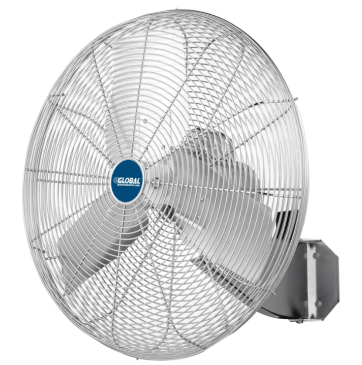 Global Industrial 24" Washdown Wall Mount Fan, 1 Speed, 7200 CFM, 1/4 HP, Single Phase (GLB - 293018) - SchoolOutlet