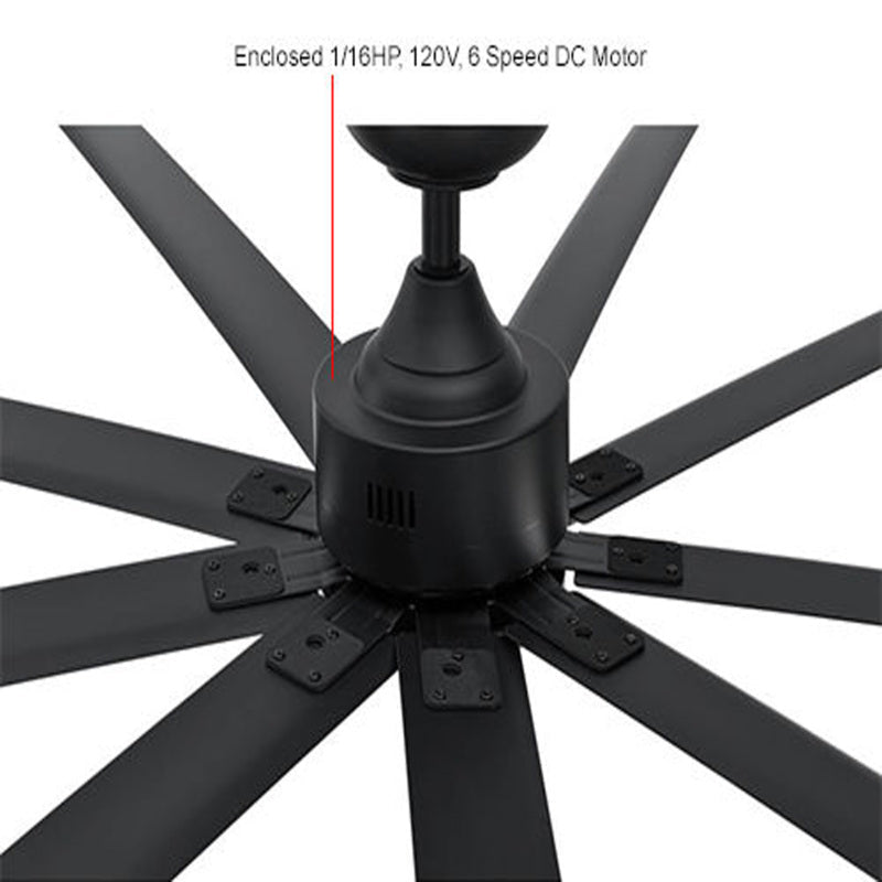 Global Industrial 72" Industrial Ceiling Fan, DC Motor, 6 Speed, 9400 CFM, Black (GLB - 293047) - SchoolOutlet