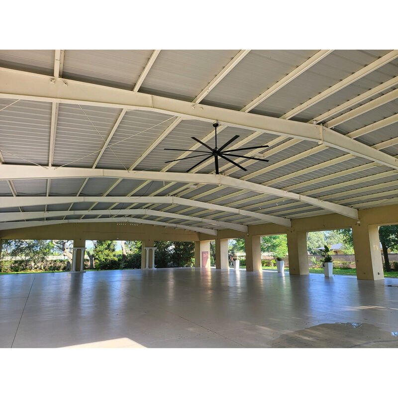 96" Industrial Ceiling Fan, DC Motor, 6 Speed, 17018 CFM, Black (GLB - 293048) - SchoolOutlet