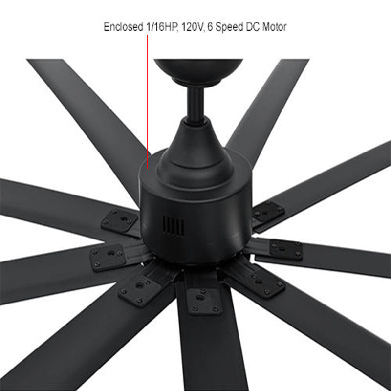 Global Industrial 108" Industrial Ceiling Fan, DC Motor, 6 Speed, 19448 CFM, Black (GLB - 293049) - SchoolOutlet